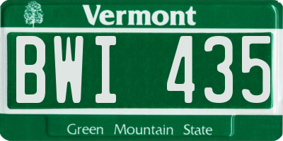VT license plate BWI435