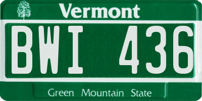 VT license plate BWI436