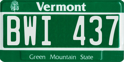 VT license plate BWI437