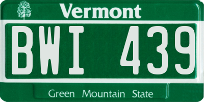 VT license plate BWI439