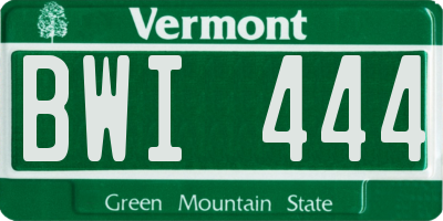 VT license plate BWI444