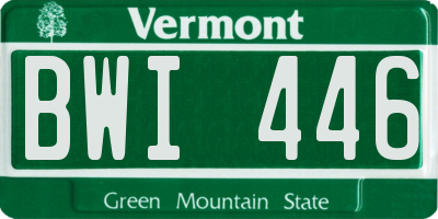 VT license plate BWI446