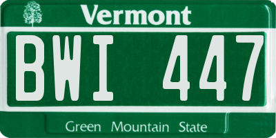 VT license plate BWI447