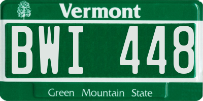 VT license plate BWI448
