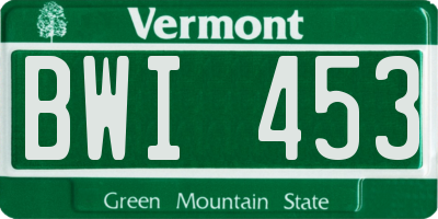 VT license plate BWI453