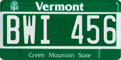 VT license plate BWI456