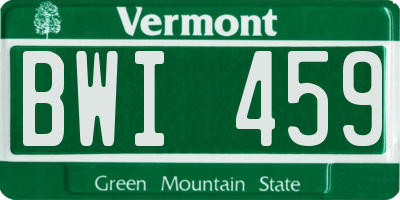 VT license plate BWI459