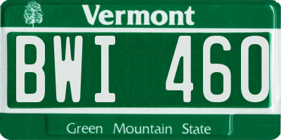 VT license plate BWI460