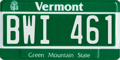 VT license plate BWI461