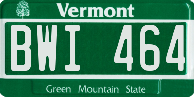 VT license plate BWI464