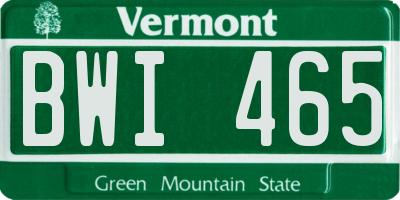VT license plate BWI465
