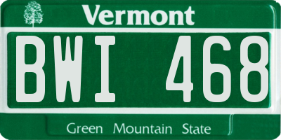 VT license plate BWI468