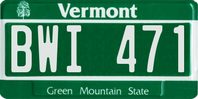 VT license plate BWI471