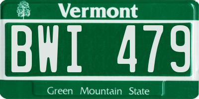 VT license plate BWI479