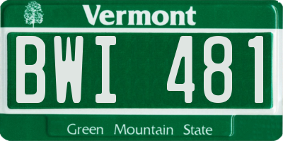 VT license plate BWI481