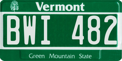VT license plate BWI482