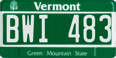 VT license plate BWI483