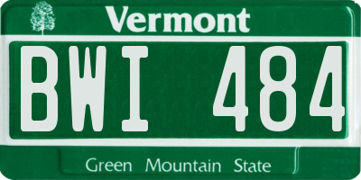 VT license plate BWI484