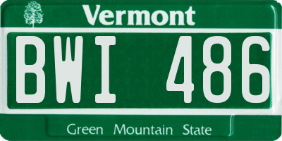 VT license plate BWI486