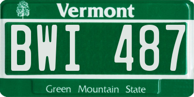VT license plate BWI487