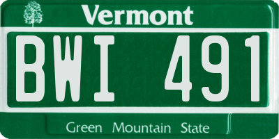 VT license plate BWI491