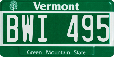 VT license plate BWI495
