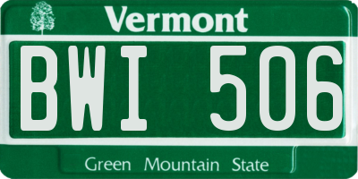 VT license plate BWI506