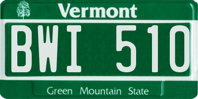 VT license plate BWI510