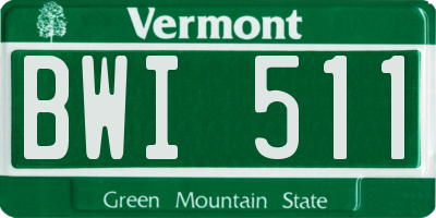 VT license plate BWI511