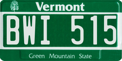VT license plate BWI515