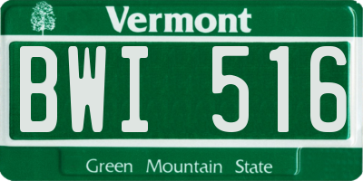 VT license plate BWI516