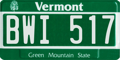 VT license plate BWI517