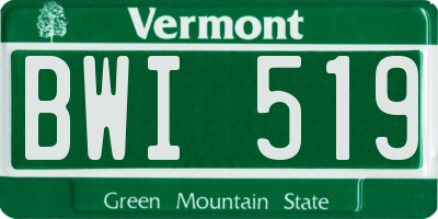 VT license plate BWI519
