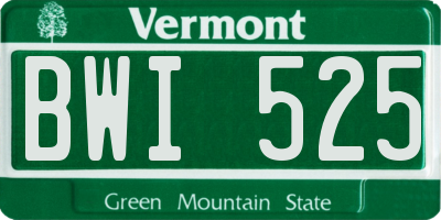 VT license plate BWI525