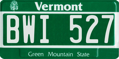 VT license plate BWI527