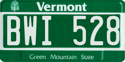 VT license plate BWI528