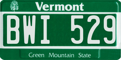 VT license plate BWI529