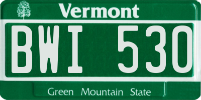 VT license plate BWI530