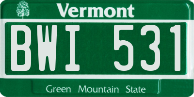 VT license plate BWI531