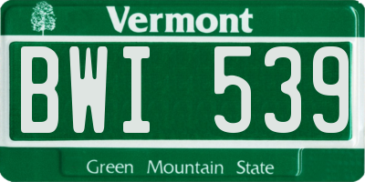 VT license plate BWI539