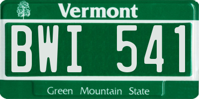 VT license plate BWI541
