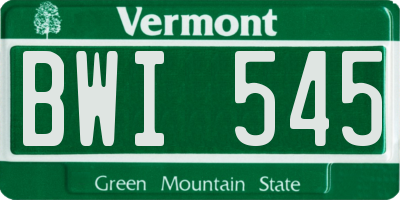 VT license plate BWI545