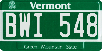VT license plate BWI548