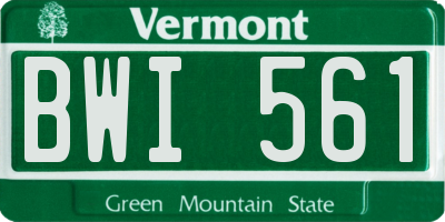VT license plate BWI561