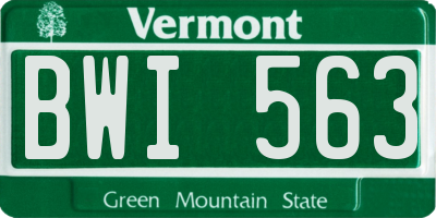 VT license plate BWI563