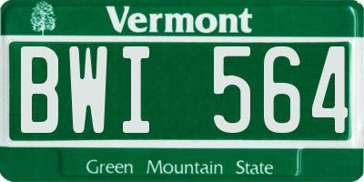 VT license plate BWI564