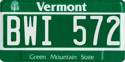 VT license plate BWI572