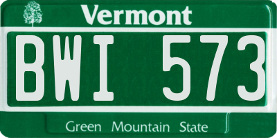 VT license plate BWI573