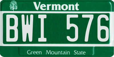 VT license plate BWI576
