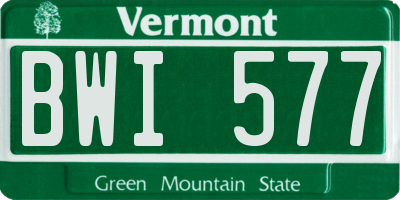VT license plate BWI577